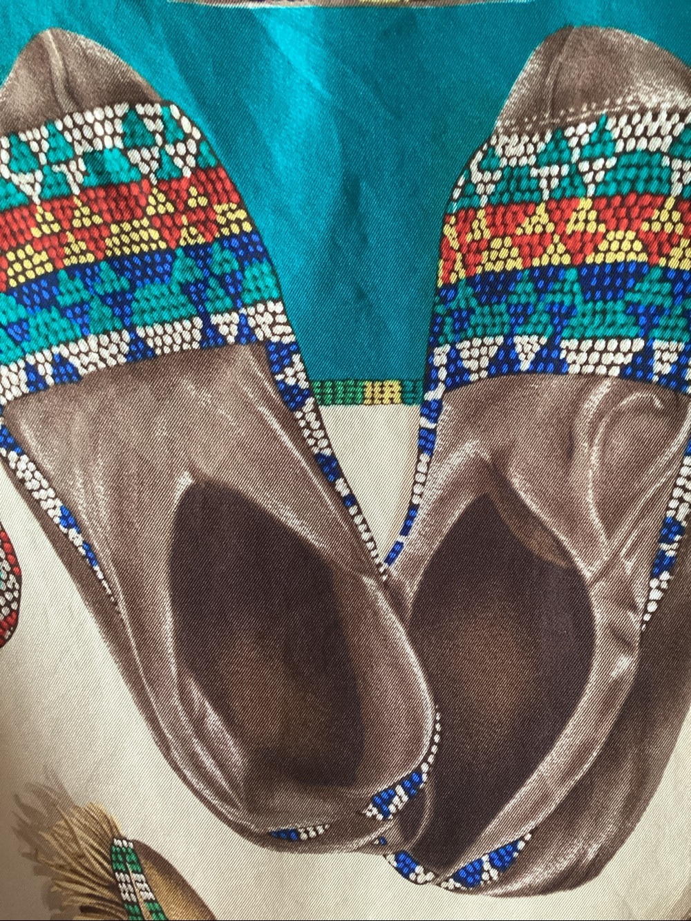 Ralph Lauren Silk Top Native American Lakota Mocassins - Picture 3 of 4